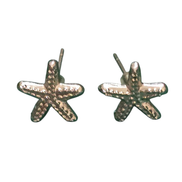 Pierced Earrings Starfish Knot Silver Tone Small Minimalist Knot Post SKU2746 - Picture 1 of 3